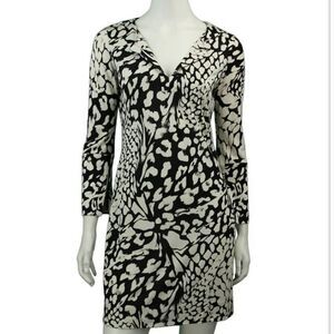 Diane von Furstenberg DVF New Renna 2 Silk Jersey Dress Size 8 Black and white